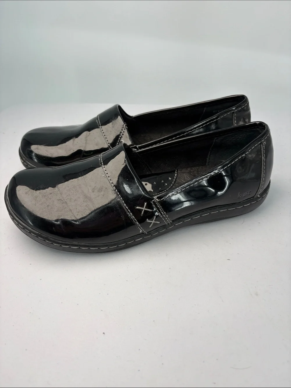 👘 b.o.c. Black Patent Slip-On Loafers